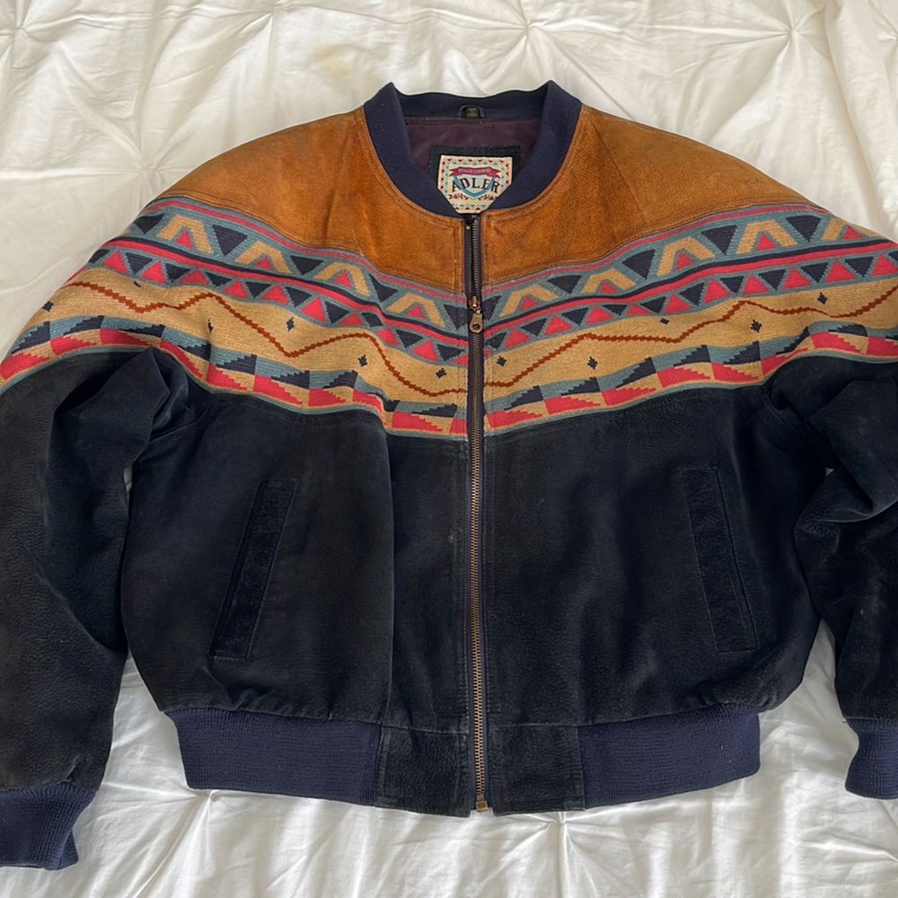 Vintage ADLER MEN’S SUEDE & LEATHER JACKET - size M fits like a L